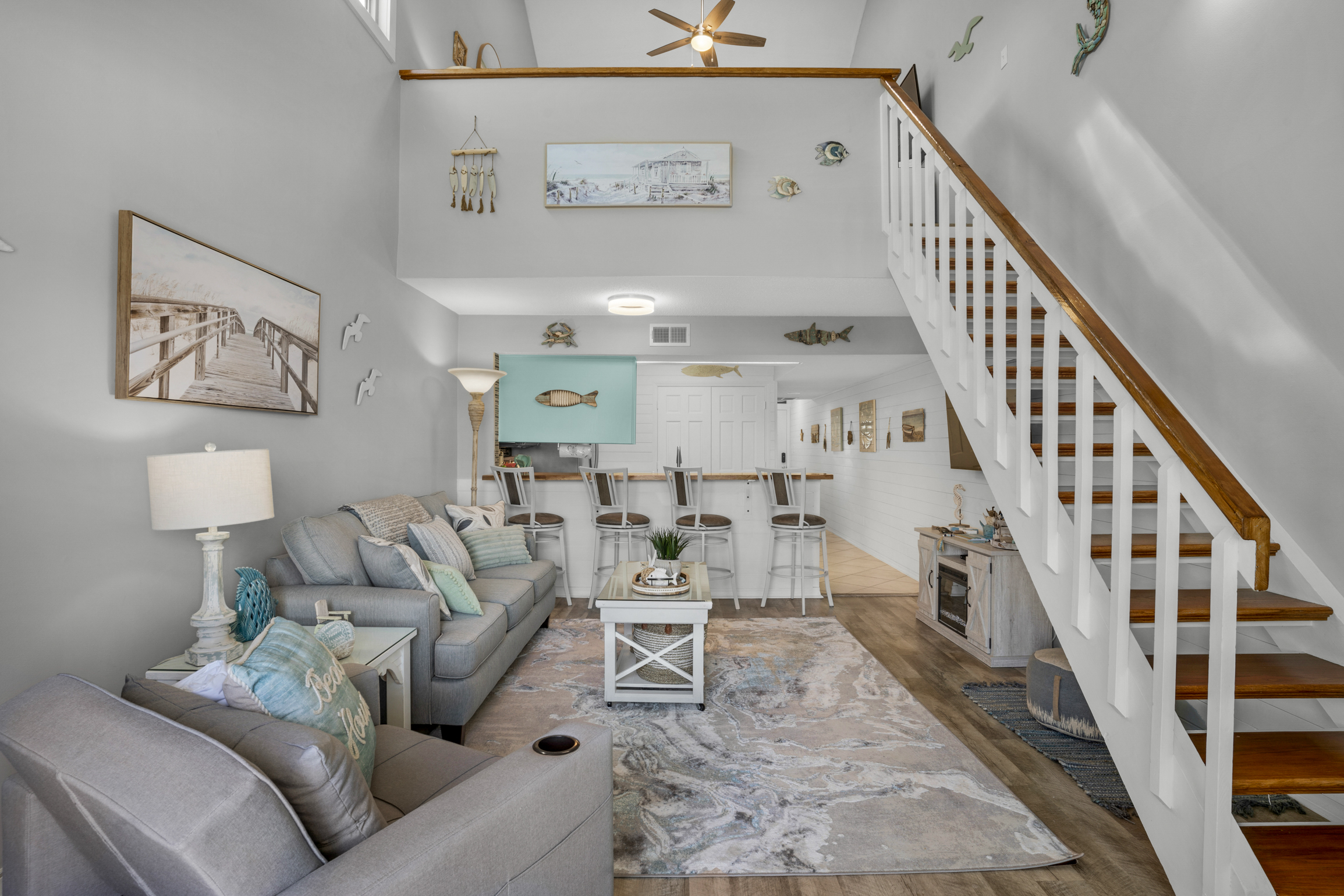 Living room to kitchen view