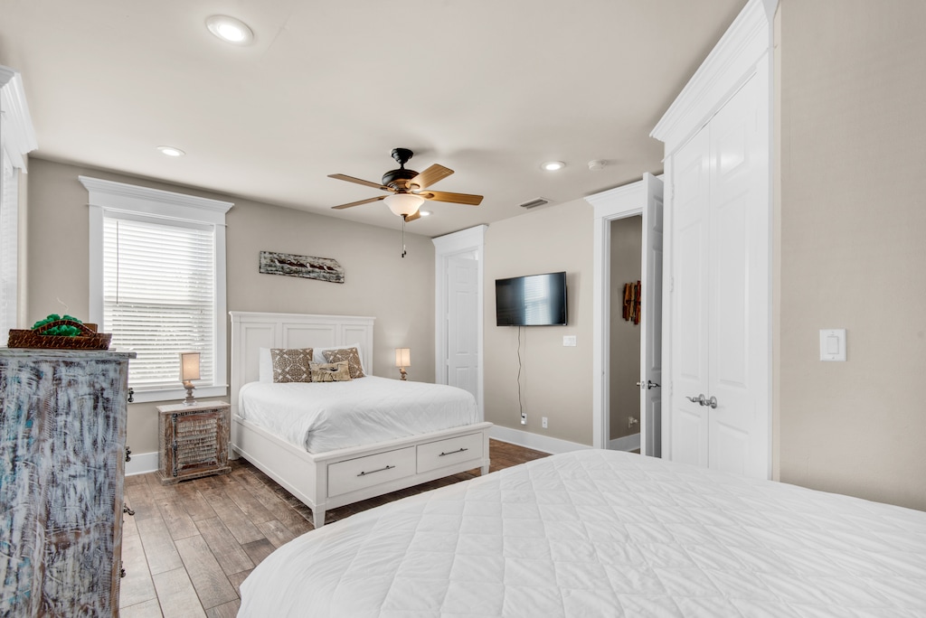 Guest bedroom with flat screen TV