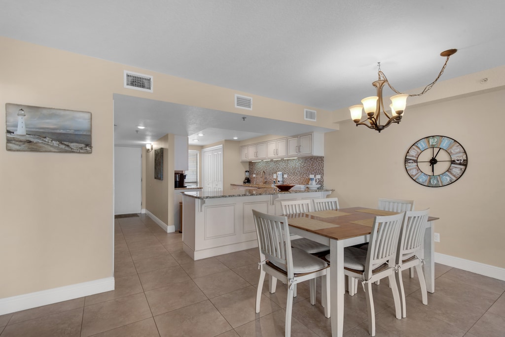 Dining room and kitchen