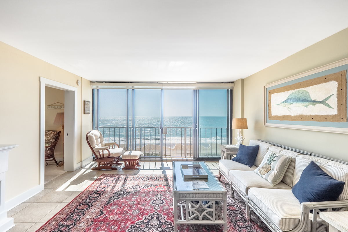 Living room with ocean views