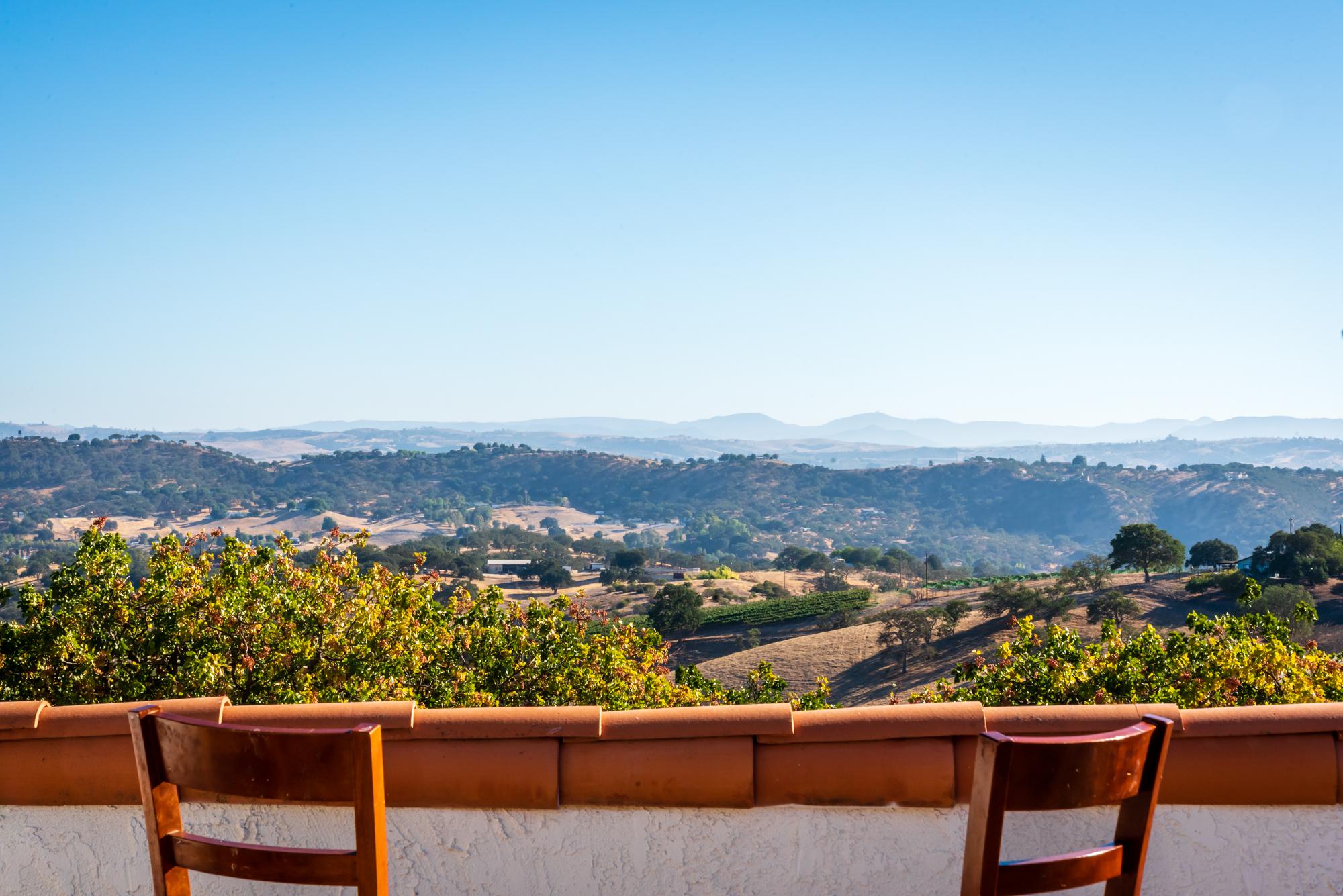 As far as the eye can see above the pistachio orchard. 