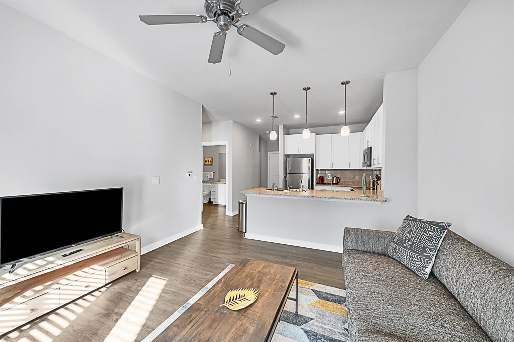 Bright Living Room w/ Smart TV