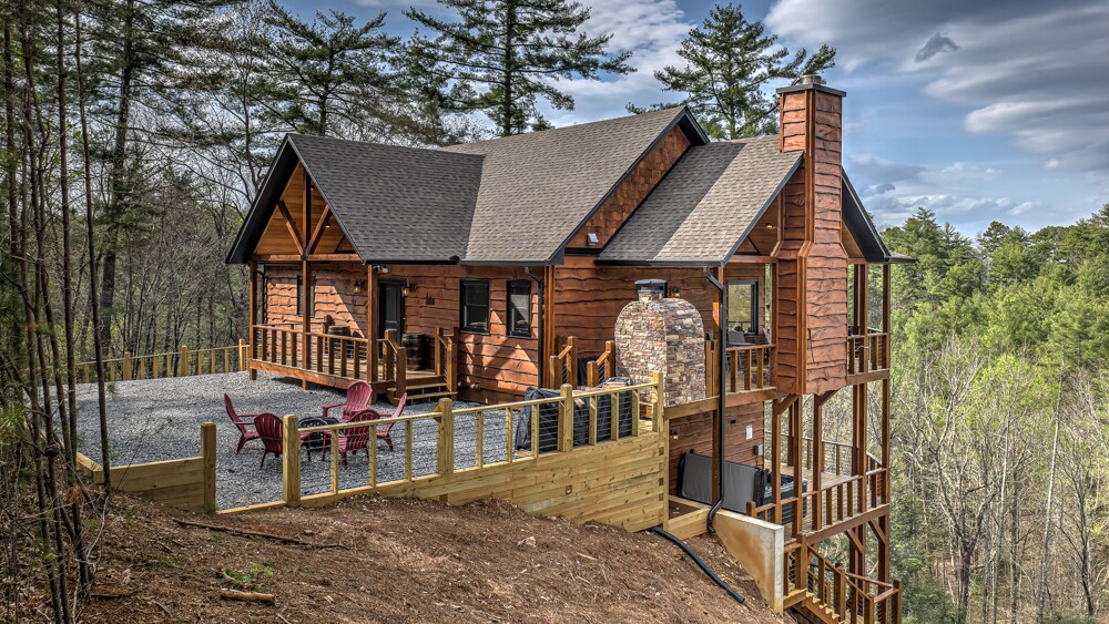 Property Image 1 - Honey Bear Lodge - Mountain View | Sauna | Hot Tub | Outdoor Pizza Oven