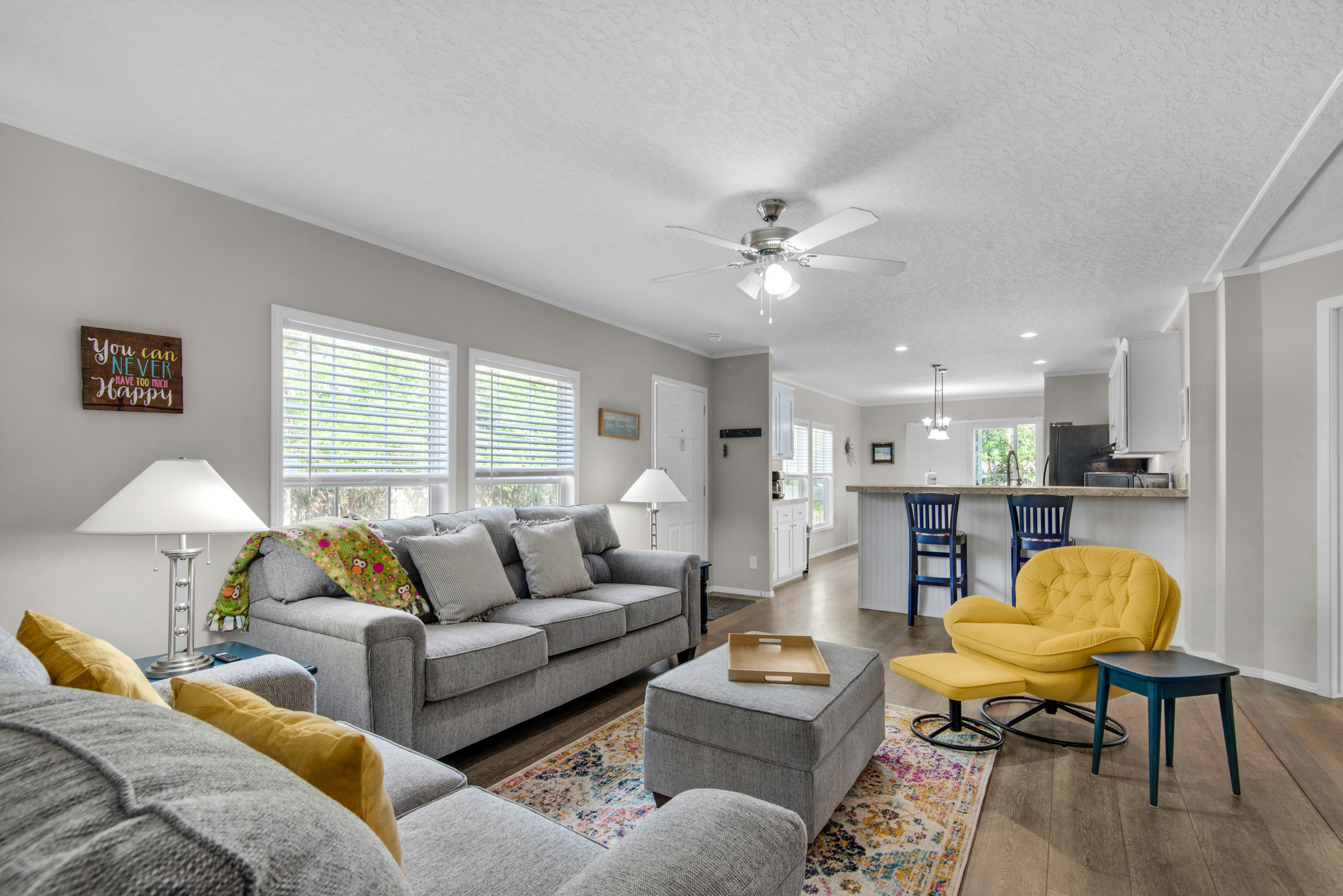 Living room to kitchen view