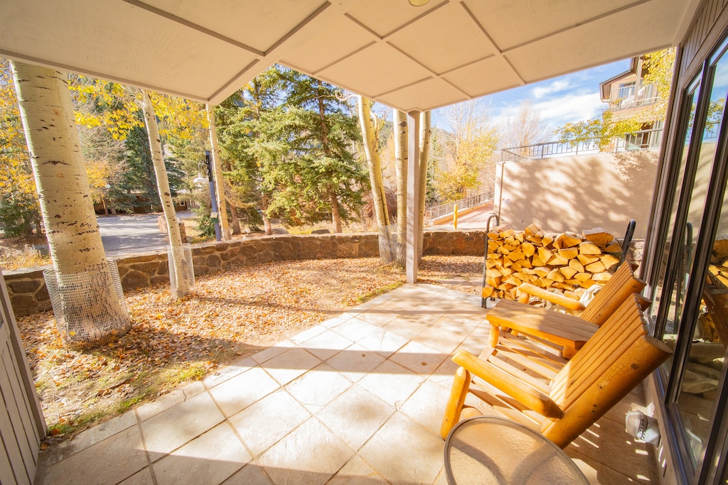 Ground level patio steps away from Mountain House #fall