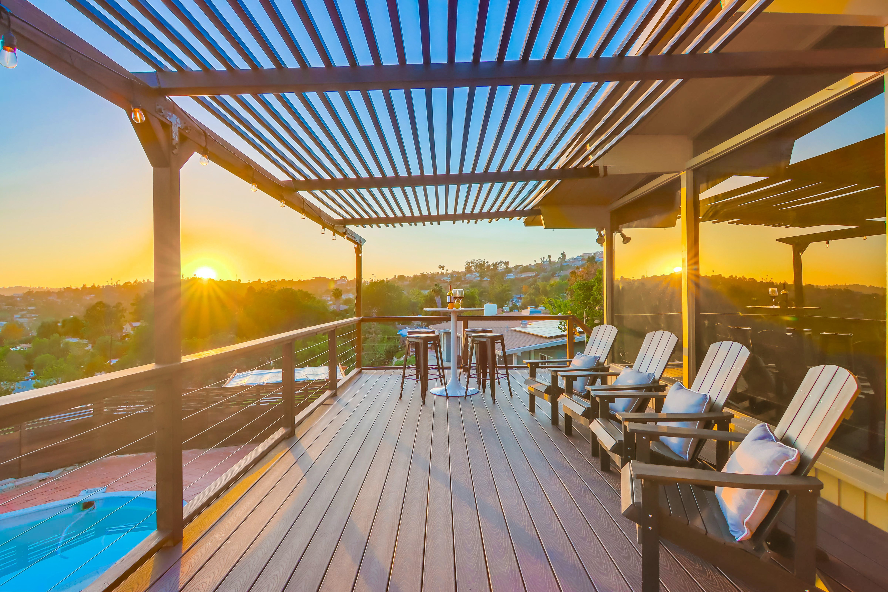 Massive deck overlooking the pool