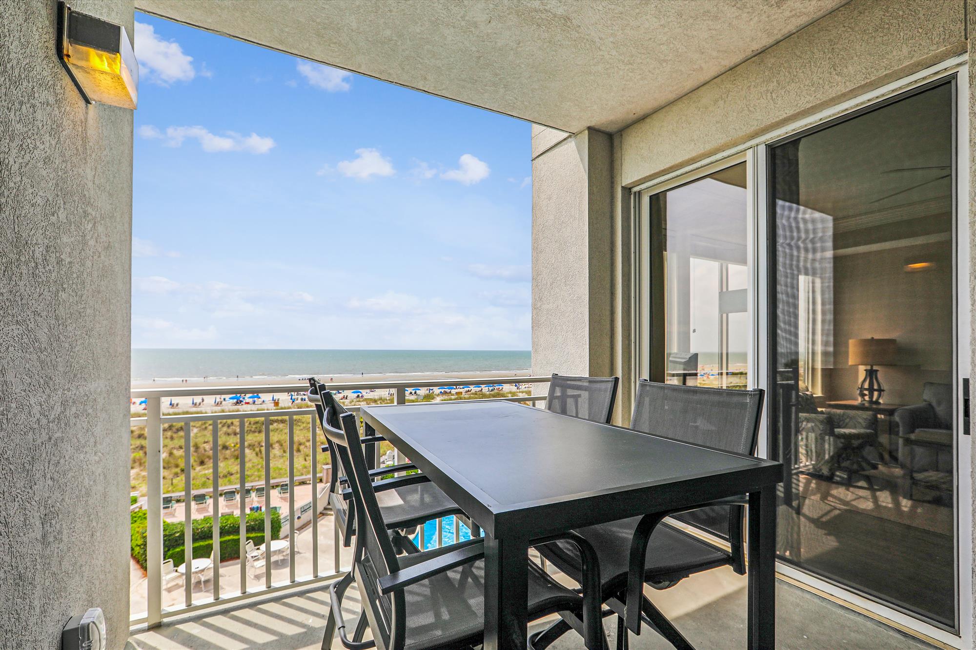 Private Balcony with Dining Table and 4 Chairs at 3302 SeaCrest