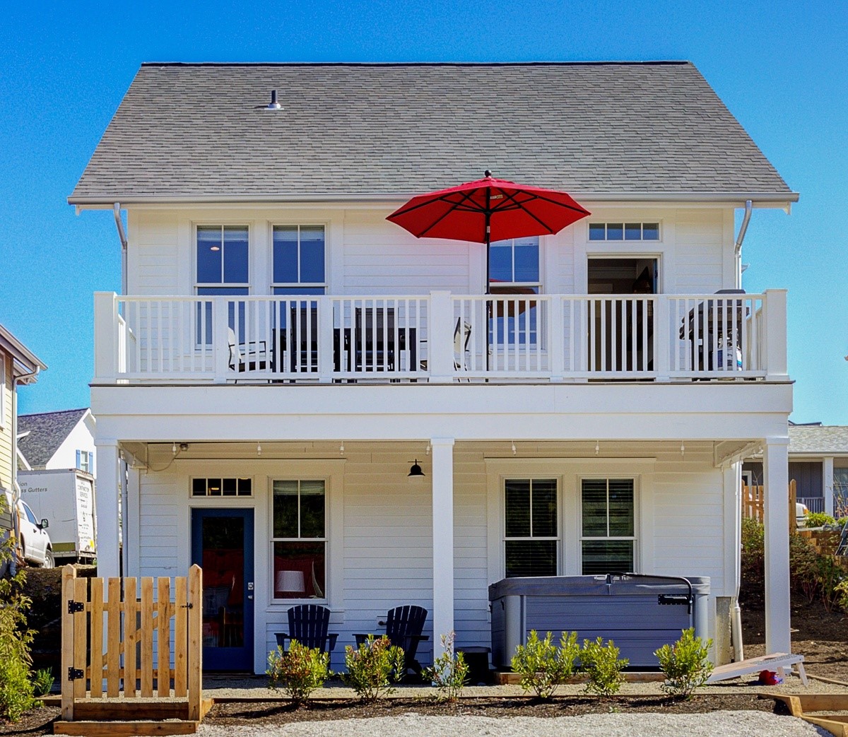 Rear exterior view of the home