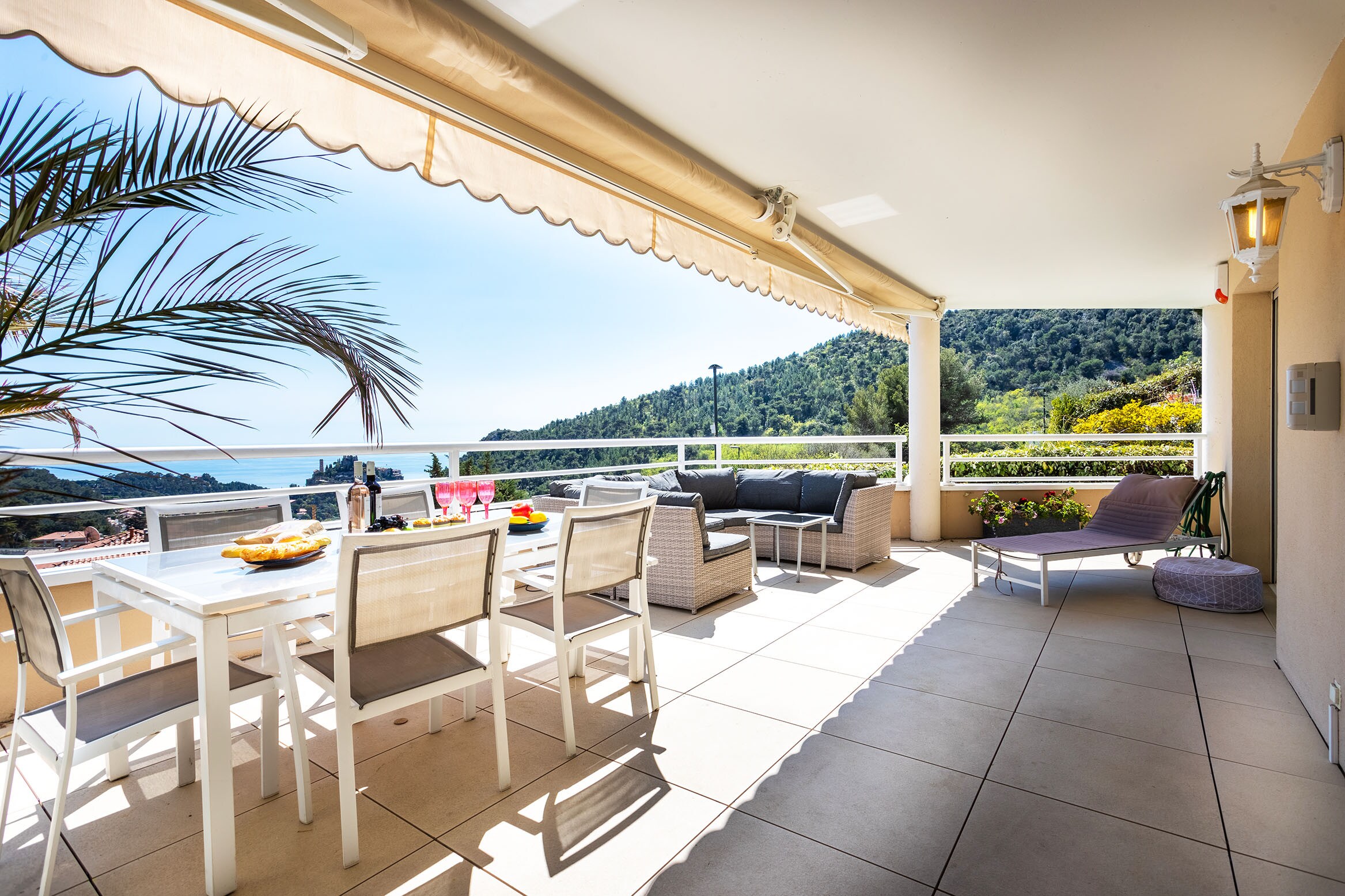 Large balcony with sea view