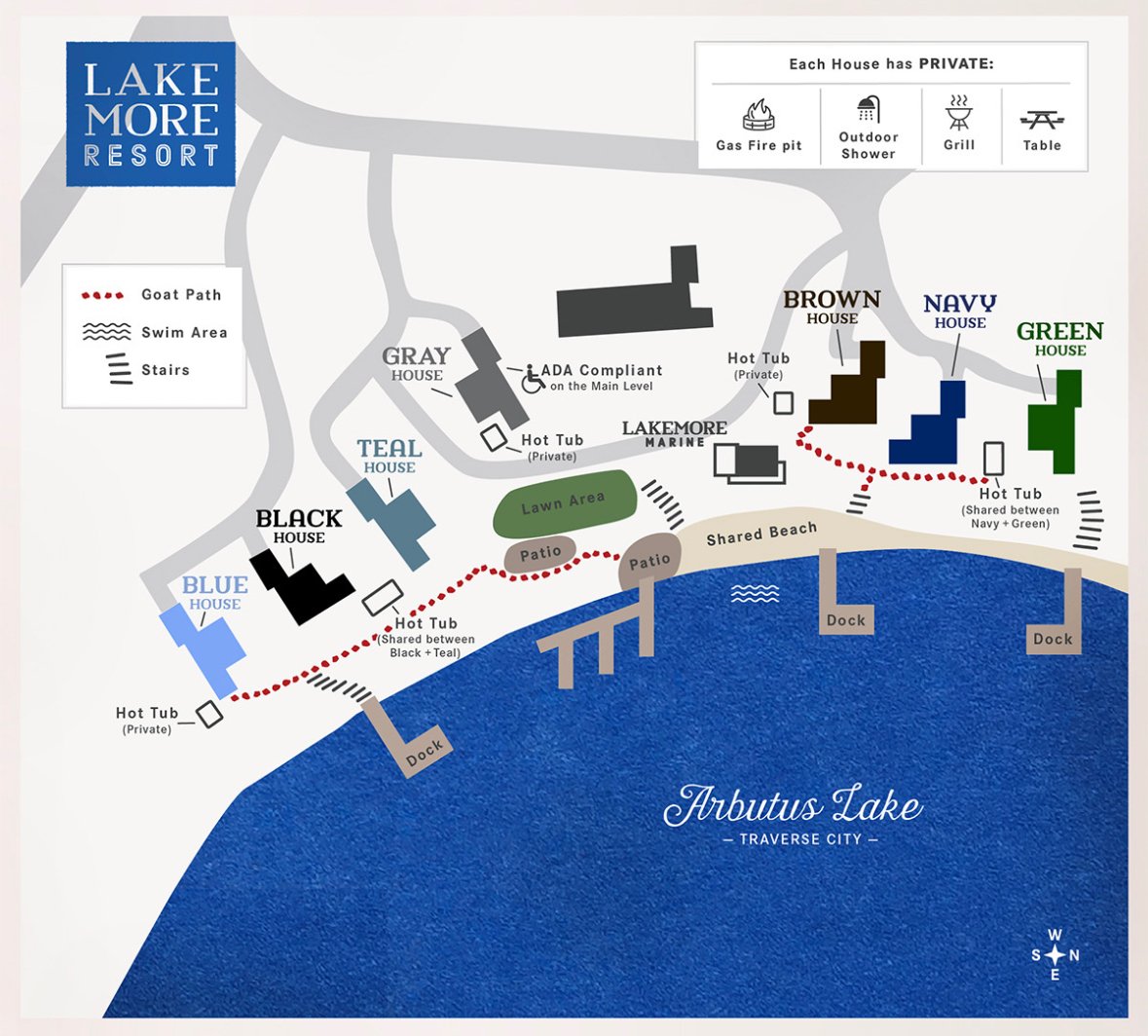 🏞️ Lakemore Resort - New Luxury Lakefront Gray House!