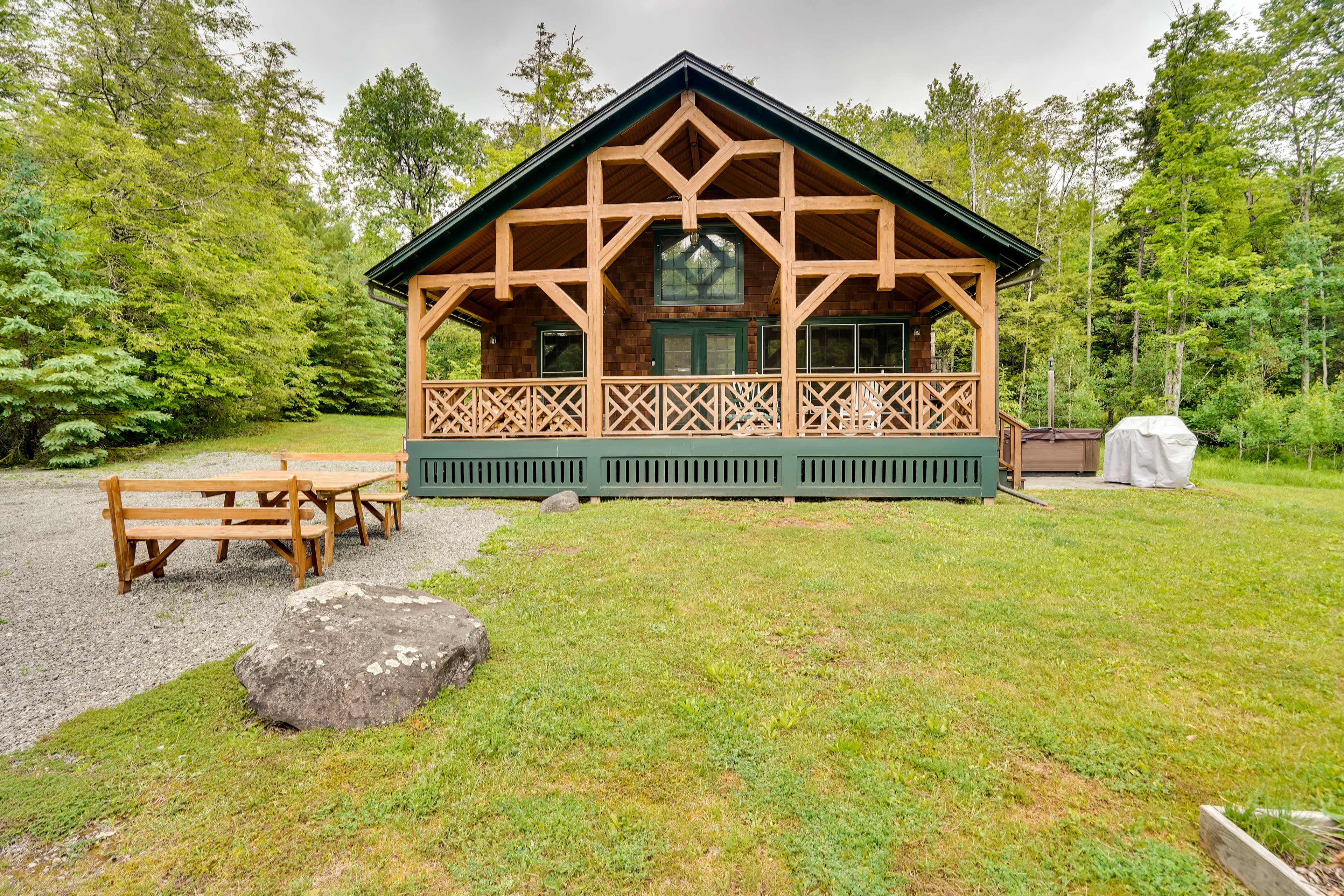 Property Image 2 - Secluded Elka Park Cabin: Hot Tub & Fire Pit!