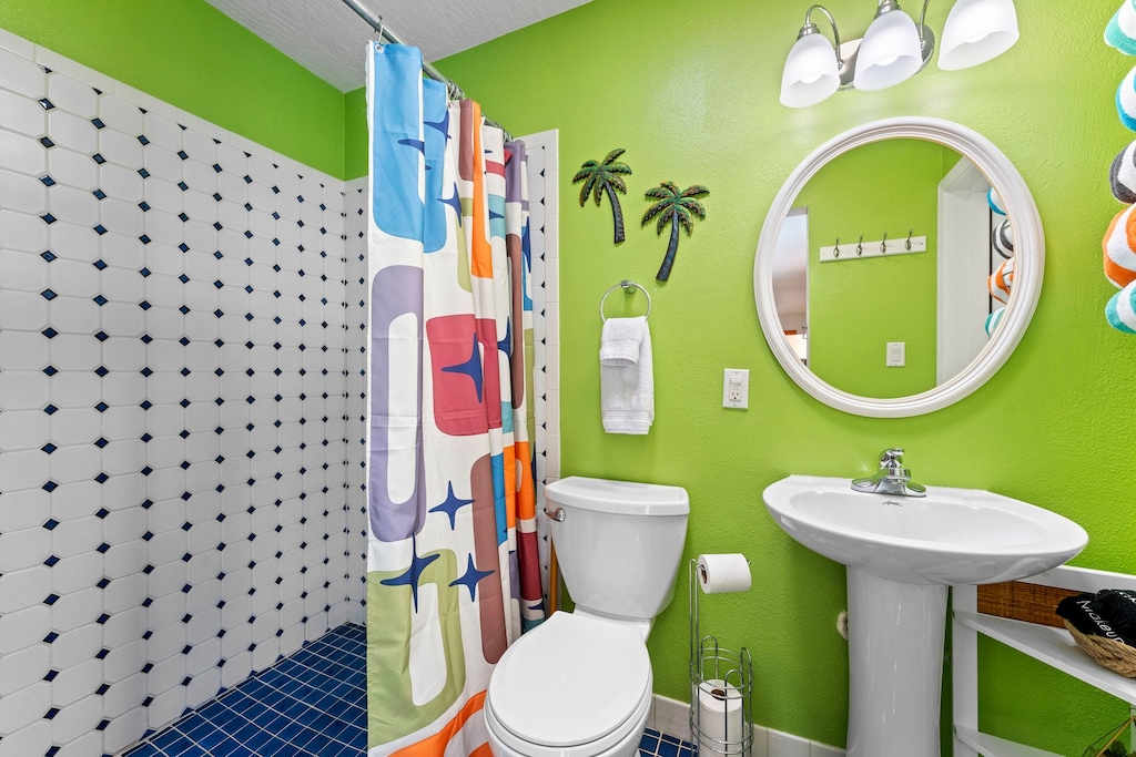 Guest bathroom with step-in shower