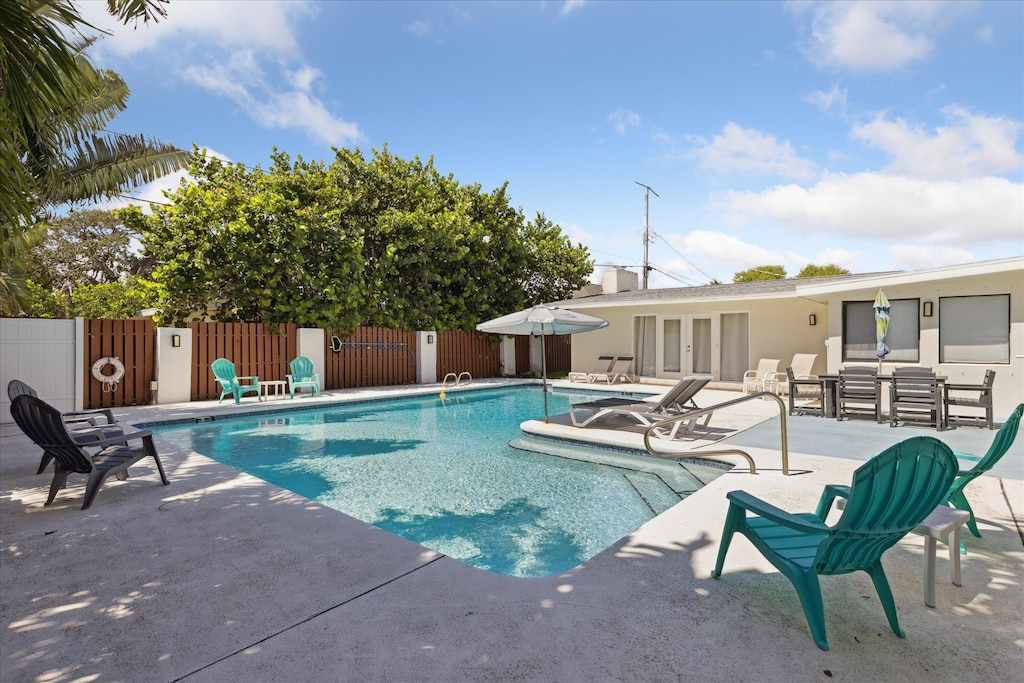Covered area by pool!