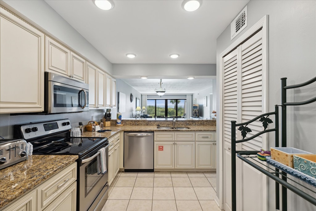 A roomy, remodeled kitchen with granite countertops and everything you need to prep meals after a sun-soaked beach adventure.