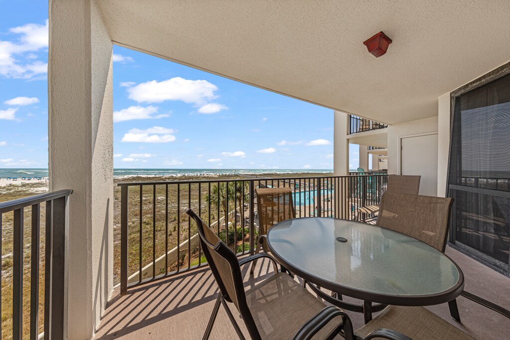 Private Covered Balcony Overlooking the Gulf