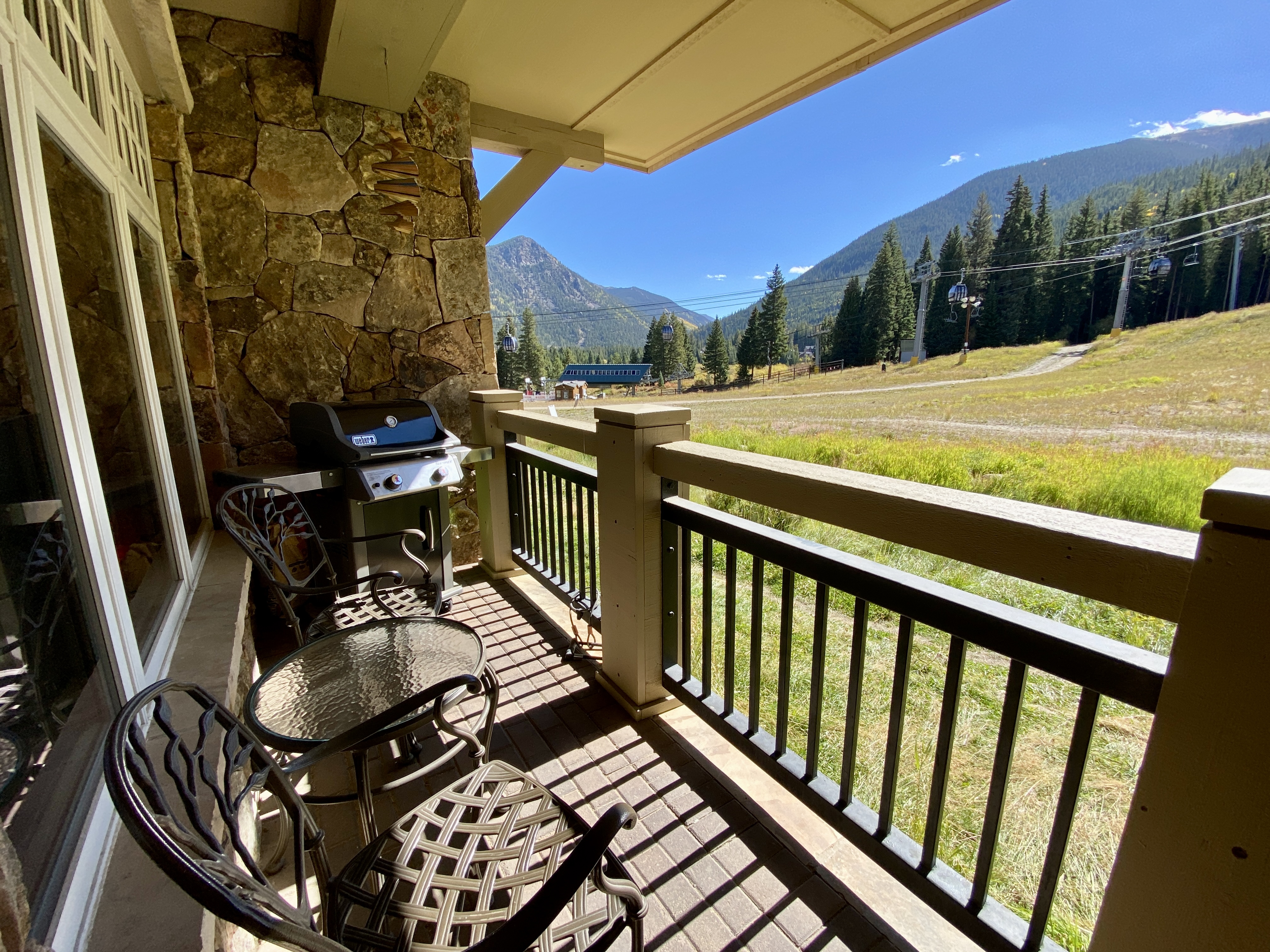 Private balcony with a grill