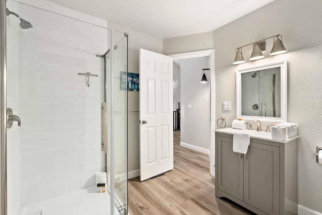 Third Full bathroom on the ground floor has a walk-in shower