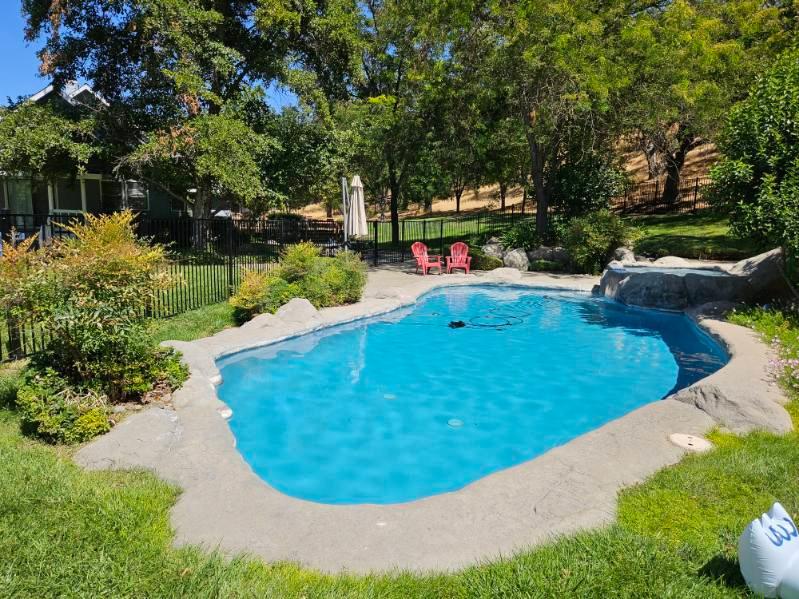 Our pool in the summertime