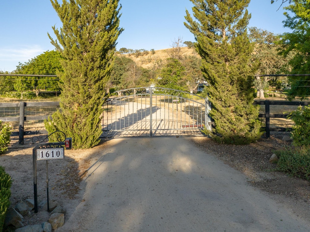Your private gated entrance to the Oaks and Roses Ranch