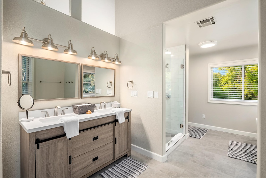 Very spacious Master Bathroom, double sinks, walk-in shower