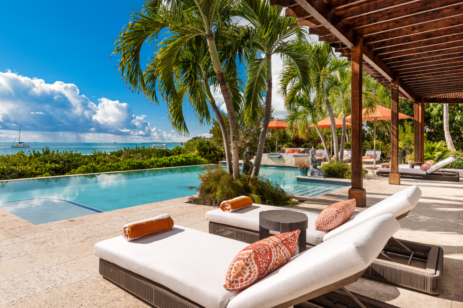 A luxurious, oceanfront villa in Providenciales.