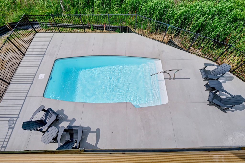 Plenty of room to gather around the private pool