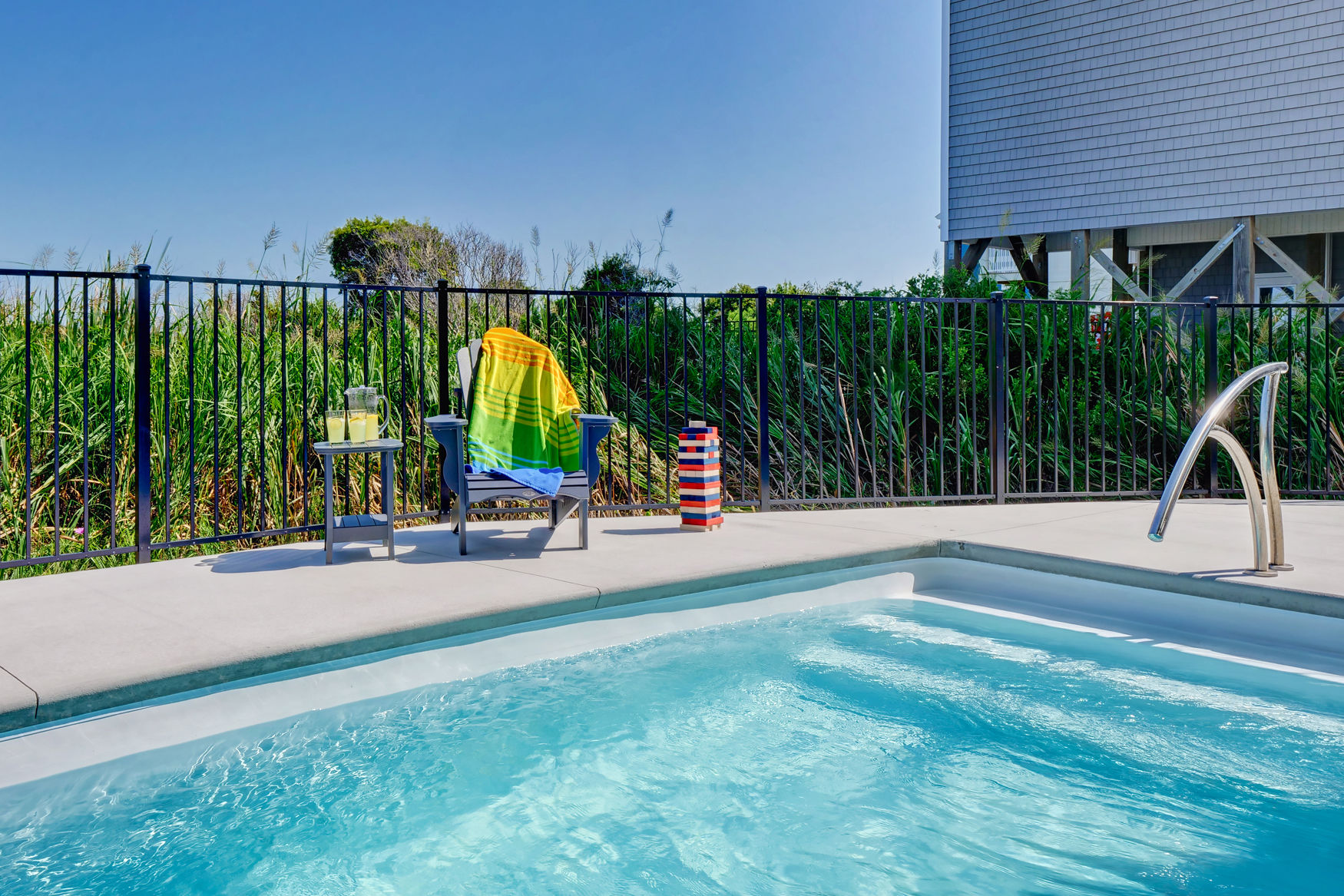 Relax by this private pool while the kids play