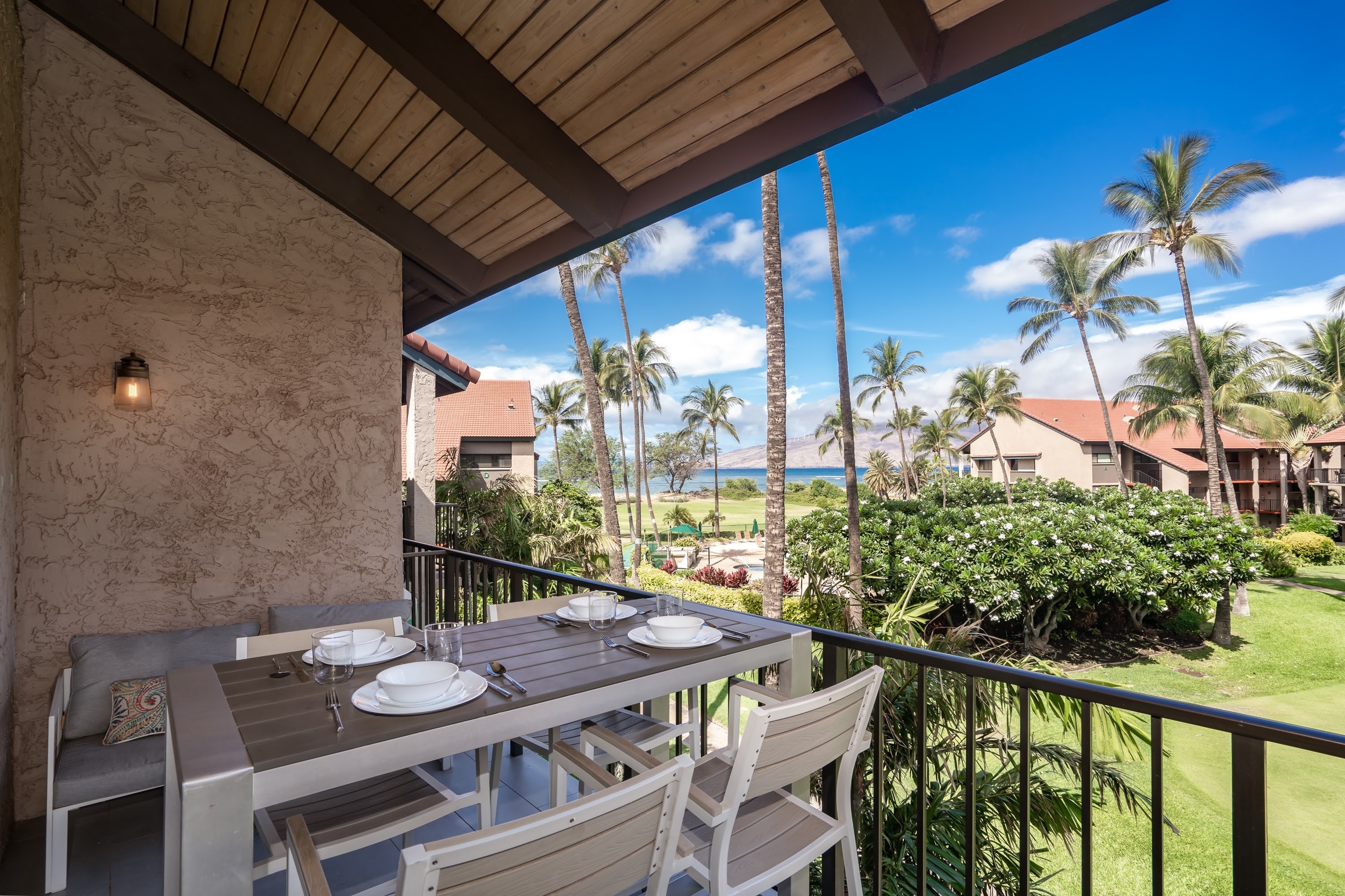 Enjoy dining on the private lanai