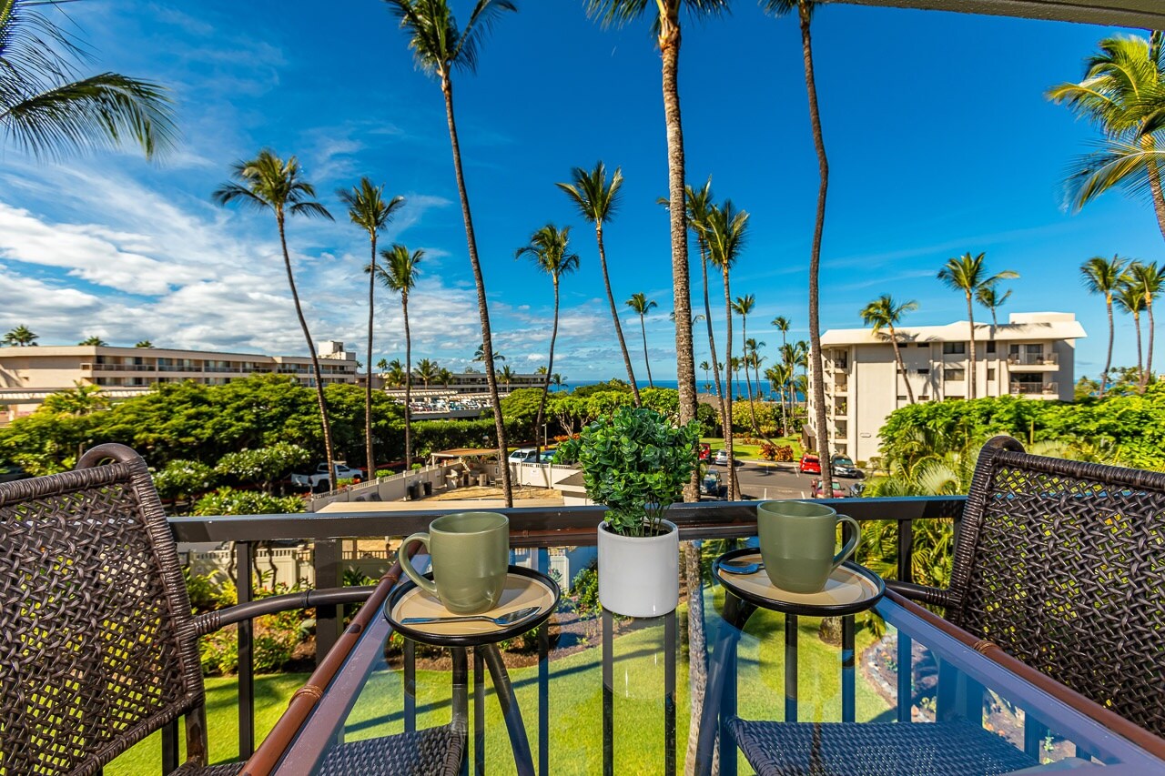 Enjoy coffee on the private lanai