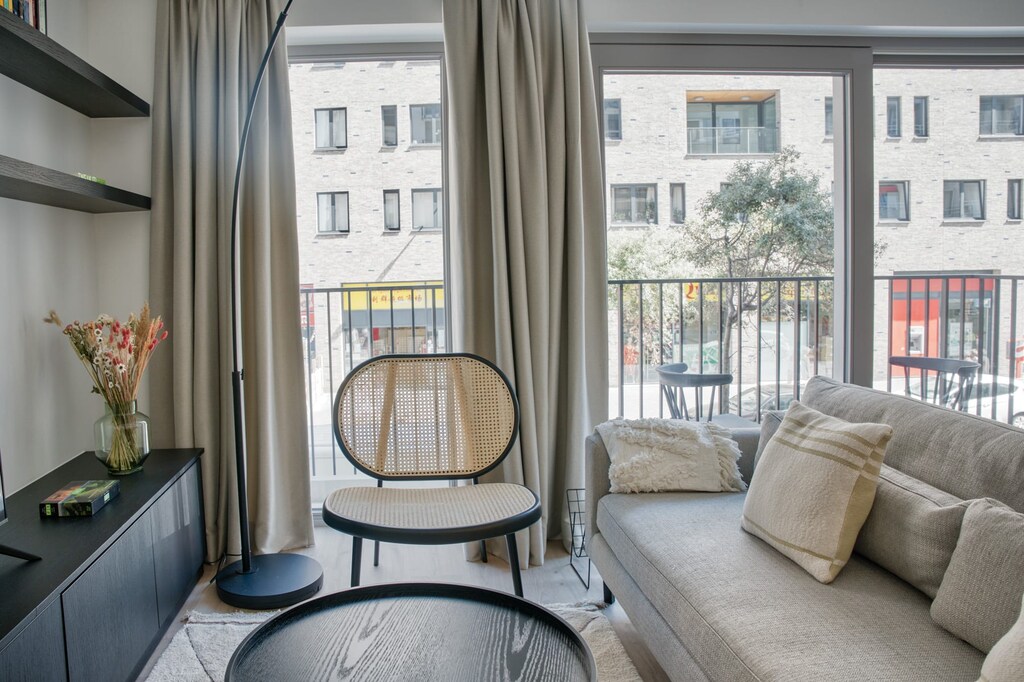 Grab a seat and enjoy your warm beverage by the coffee table.