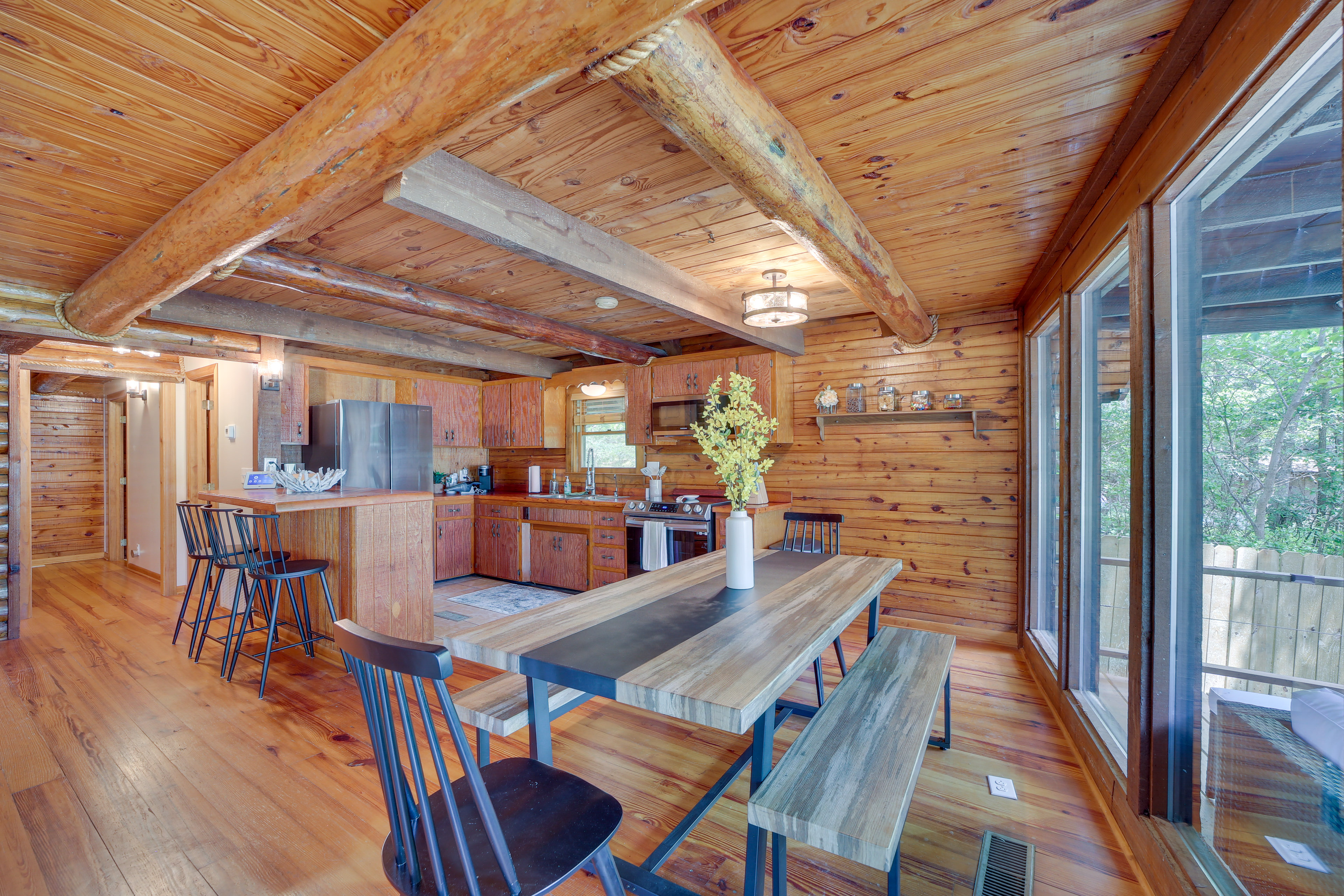 Property Image 2 - Modern Fairland Log Cabin w/ Lake Access!