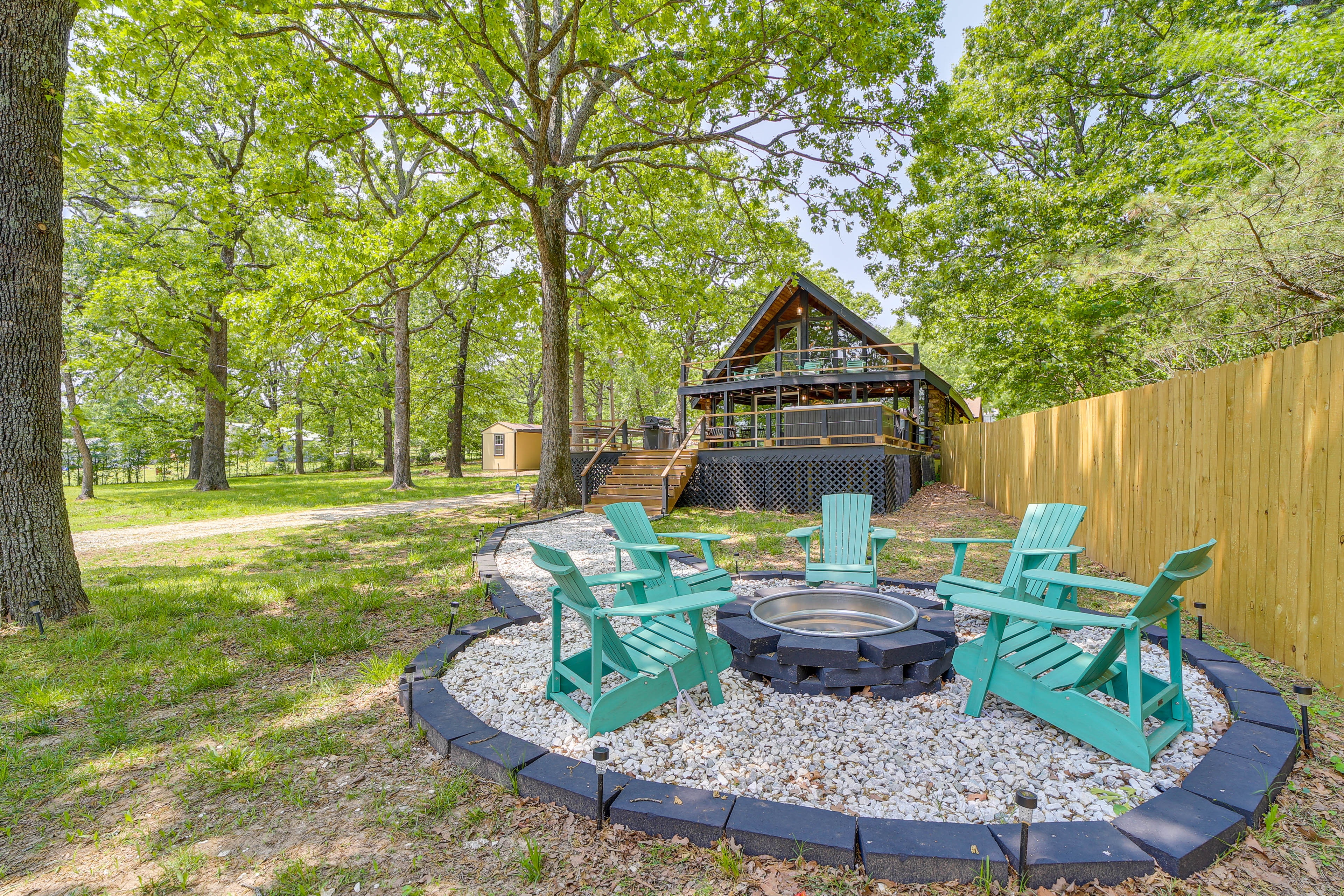 Property Image 1 - Modern Fairland Log Cabin w/ Lake Access!