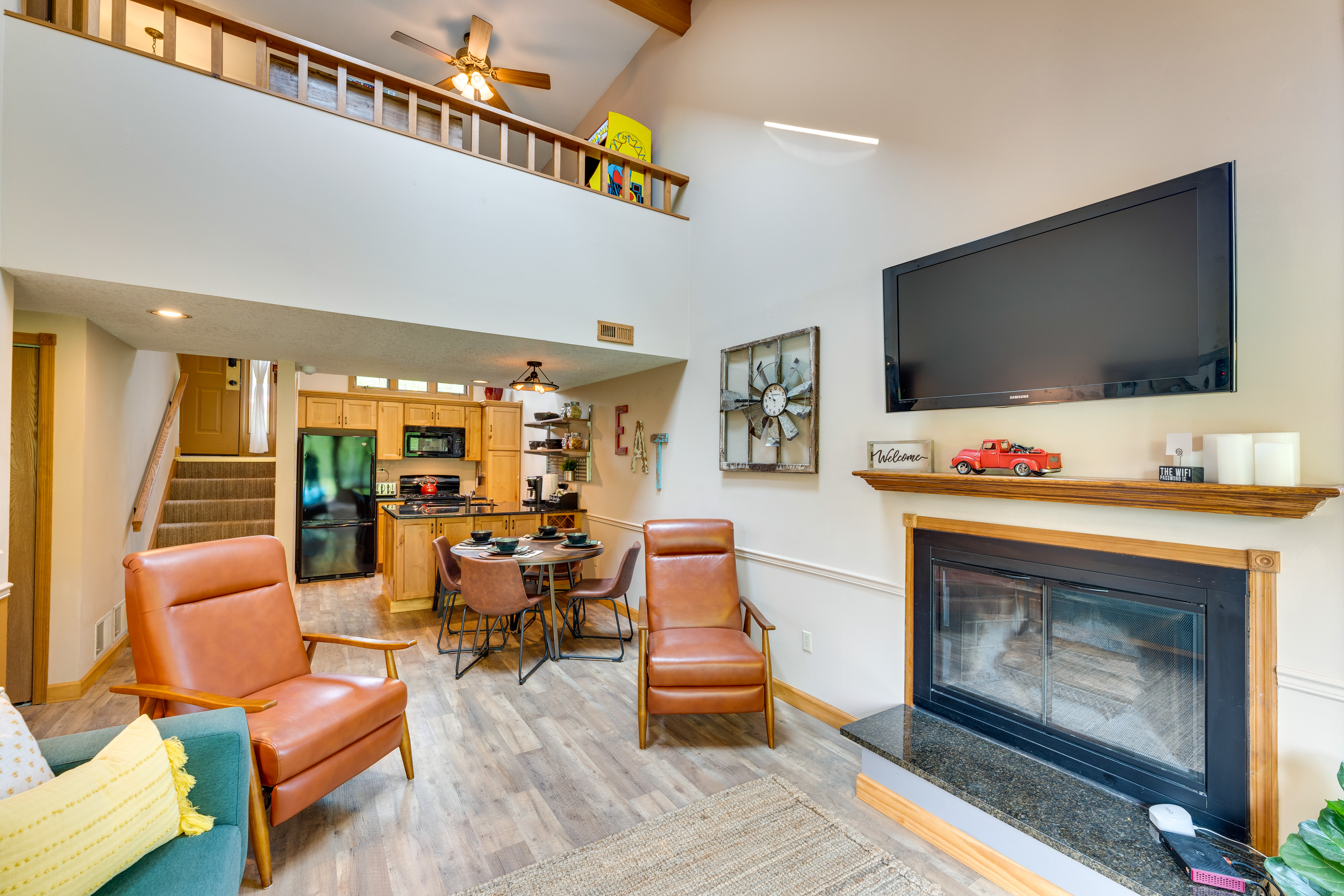 Property Image 2 - Fireplace: Galena Vacation Rental, Celebrate Fall