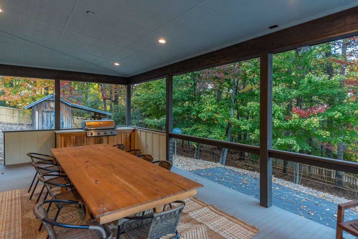 Outdoor dining table and BBQ