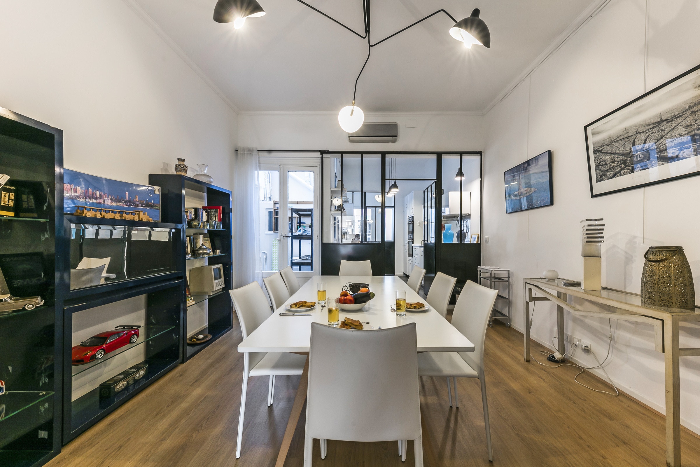 
Large dining room with several storage