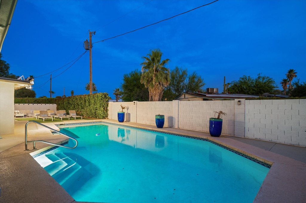 Enjoy a peaceful evening swim in the softly lit, tranquil waters of our pool.