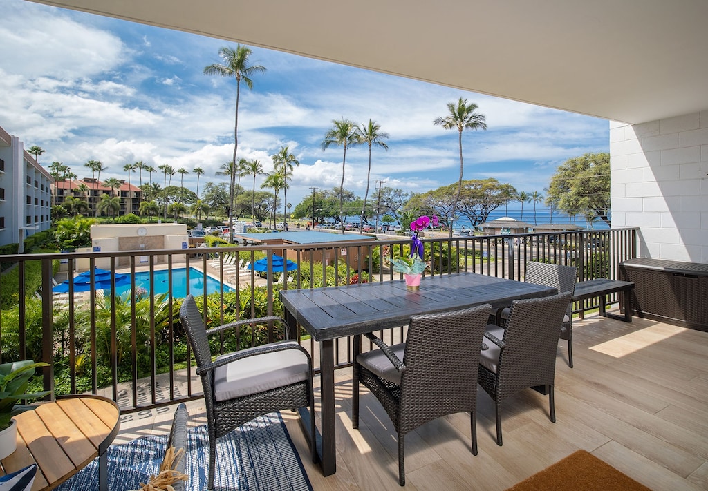 Pacific Ocean and pool views from your private lanai