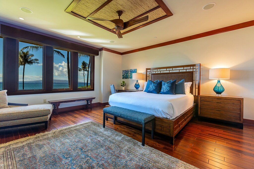 Ocean front primary suite features a Sleep Number King bed