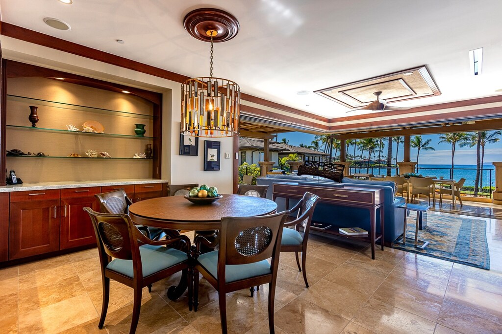 Dining area with ocean views