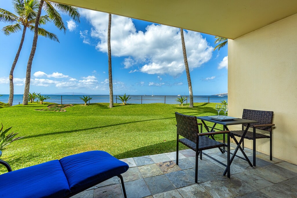 Lounge comfortably just steps away from the ocean