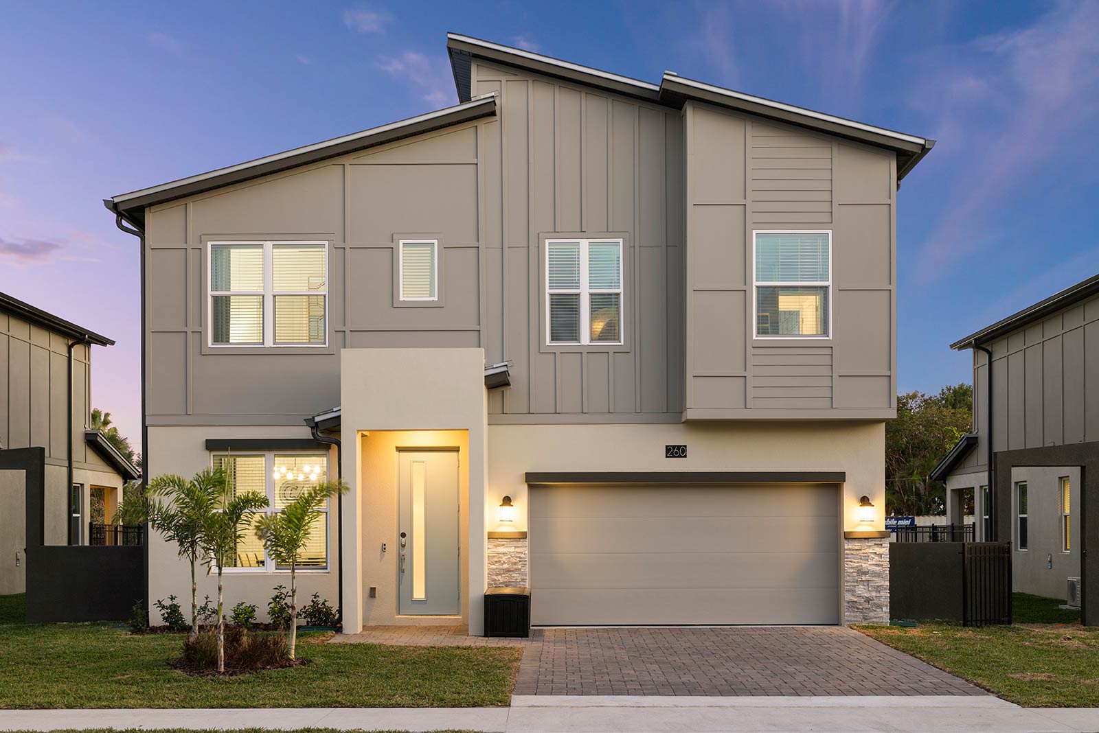 Front View at Twilight