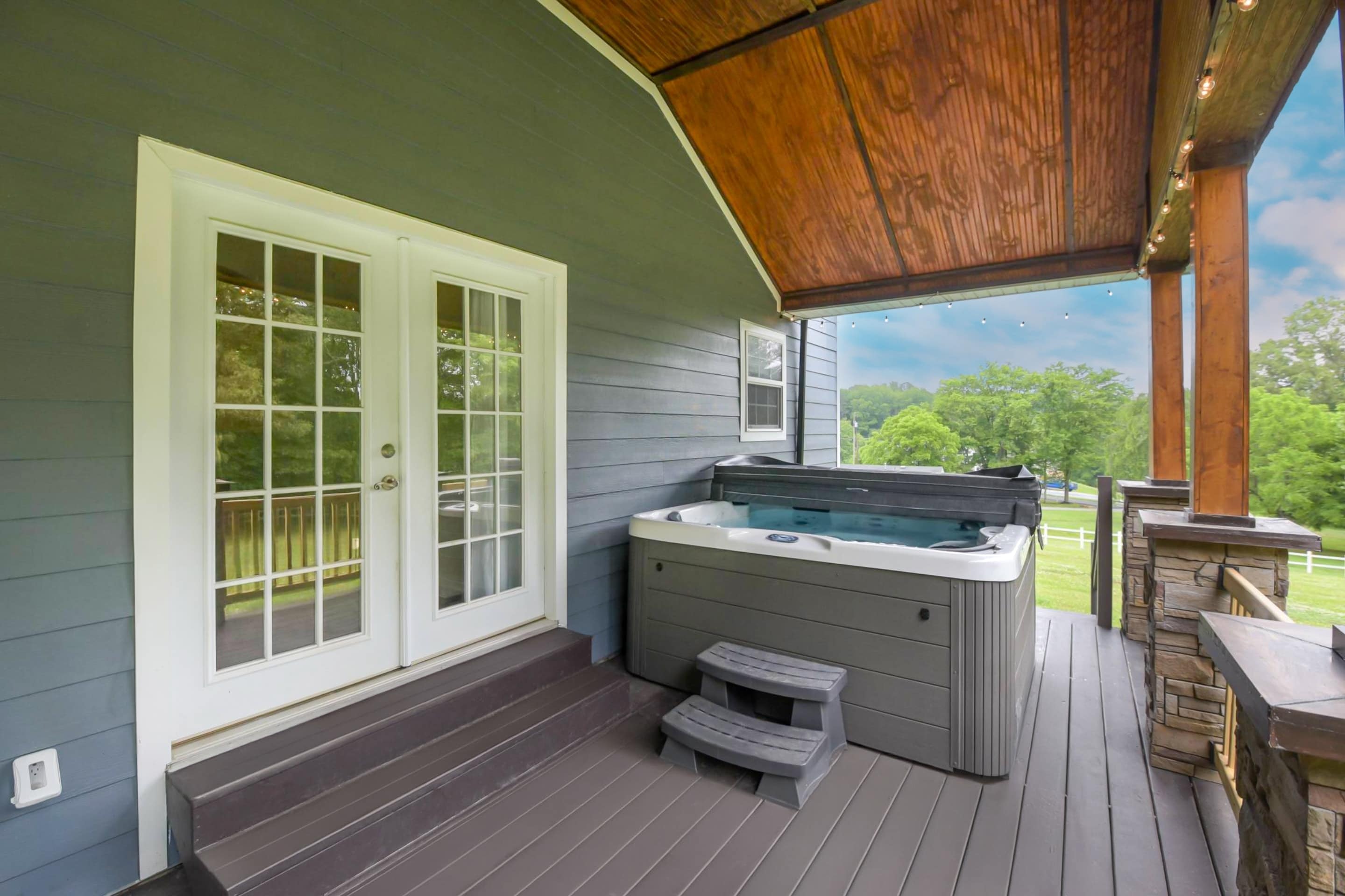 Soak away your worries in our hot tub.