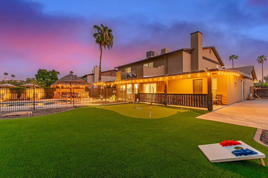 Large Brand New Turf Play Lawn with 5-Hole Custom Putting Green