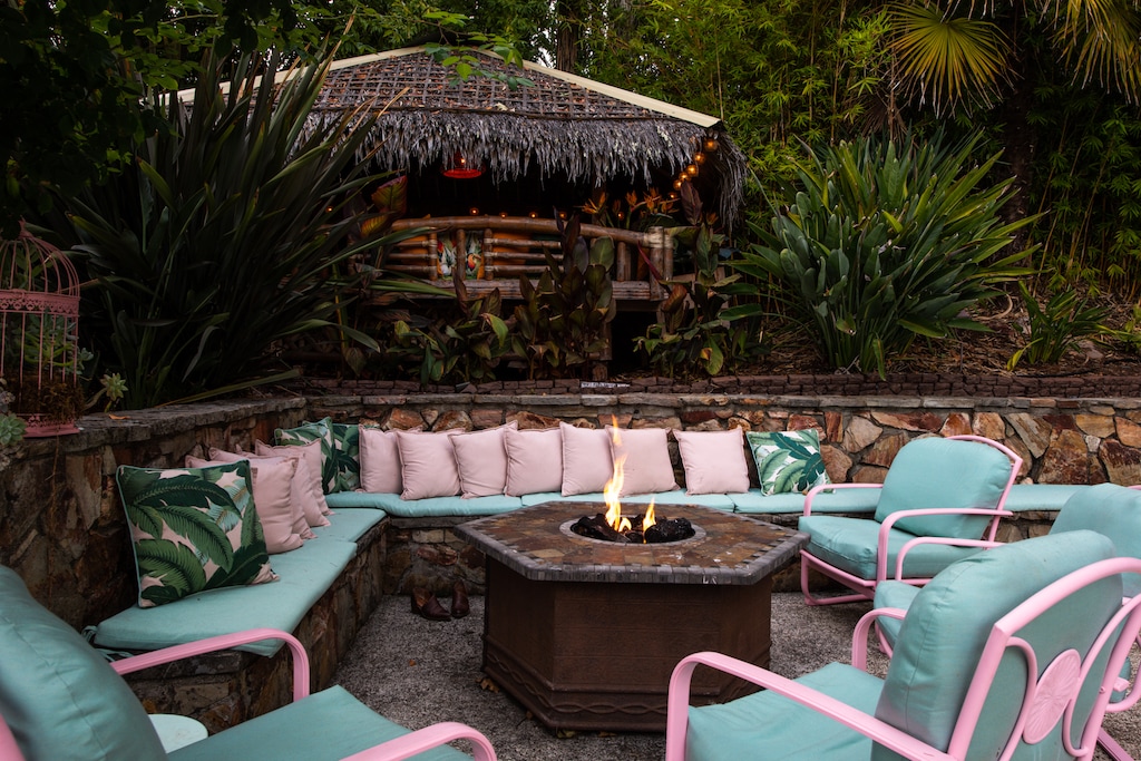 Gather round the gas firepit...