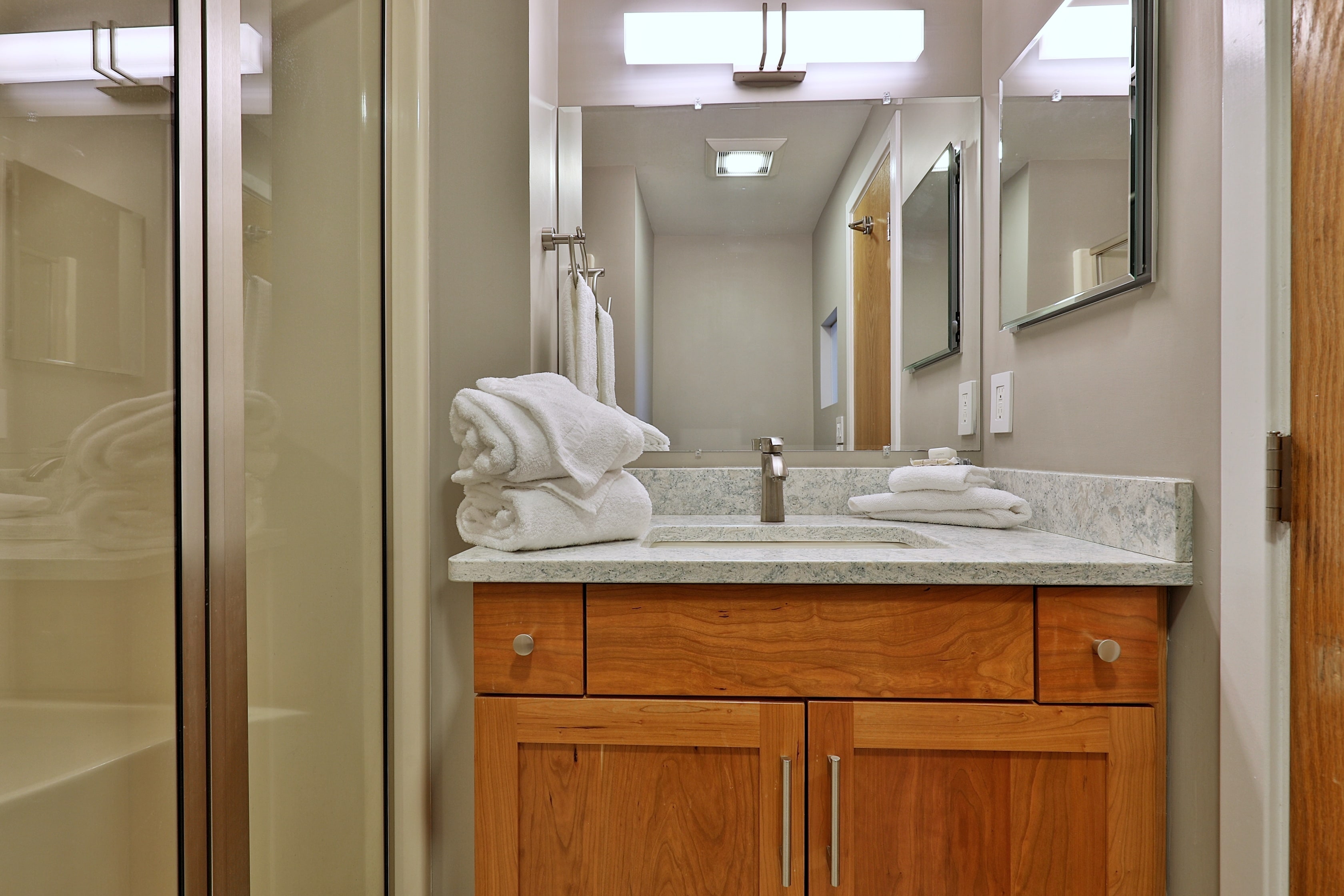 Bathroom off twin bedroom.