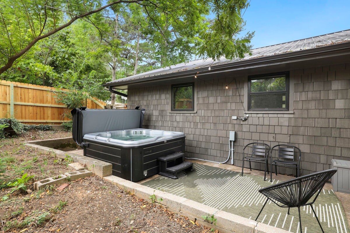 Relax in the inviting hot tub!