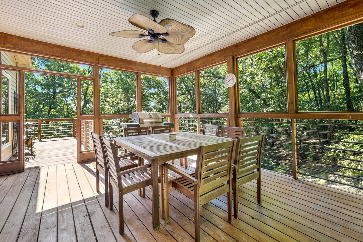 Outside enjoy the outdoors on our furnished wrap around porch. Complete with a grill for delicious cookouts!