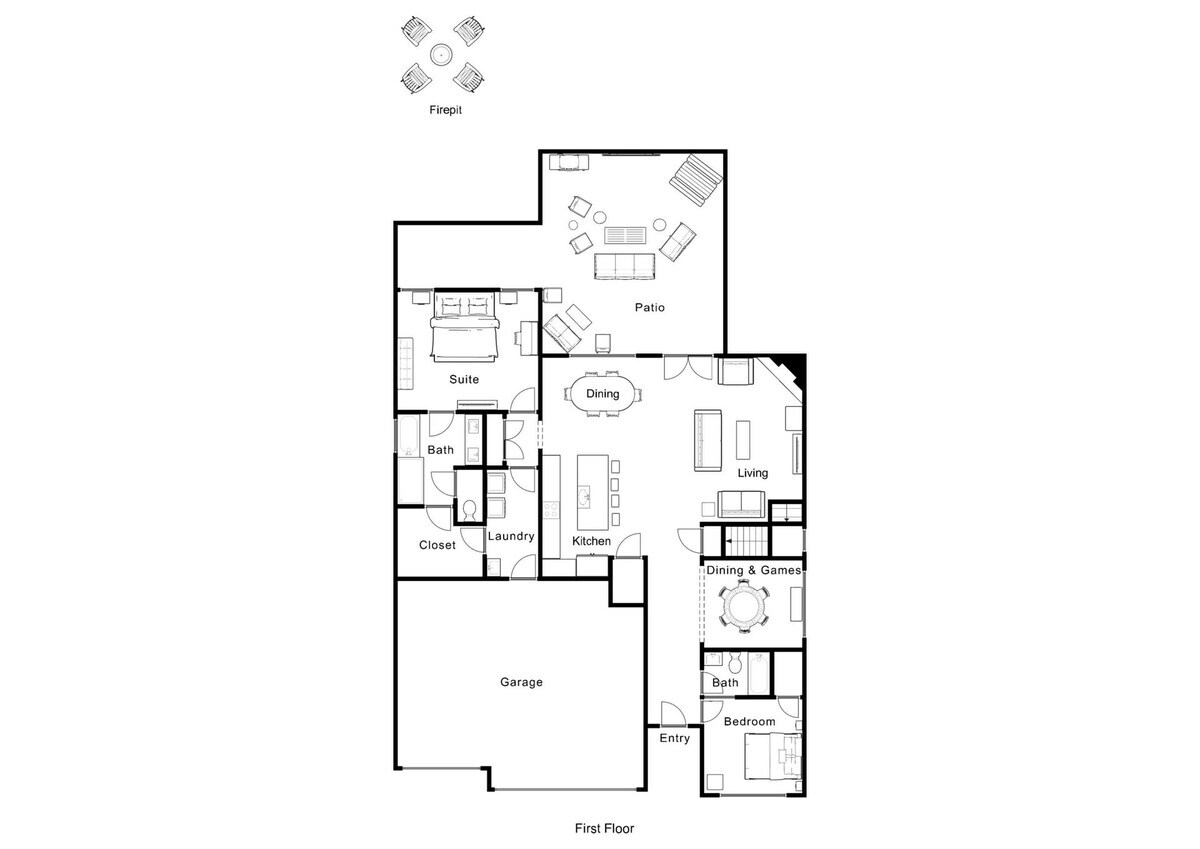 The floor plan of our main floor.