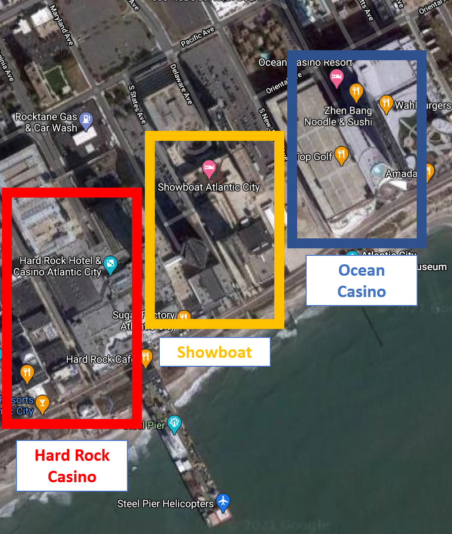 Superb location - direct beach front location that is 100 ft away from both Hard Rock and Ocean Casino