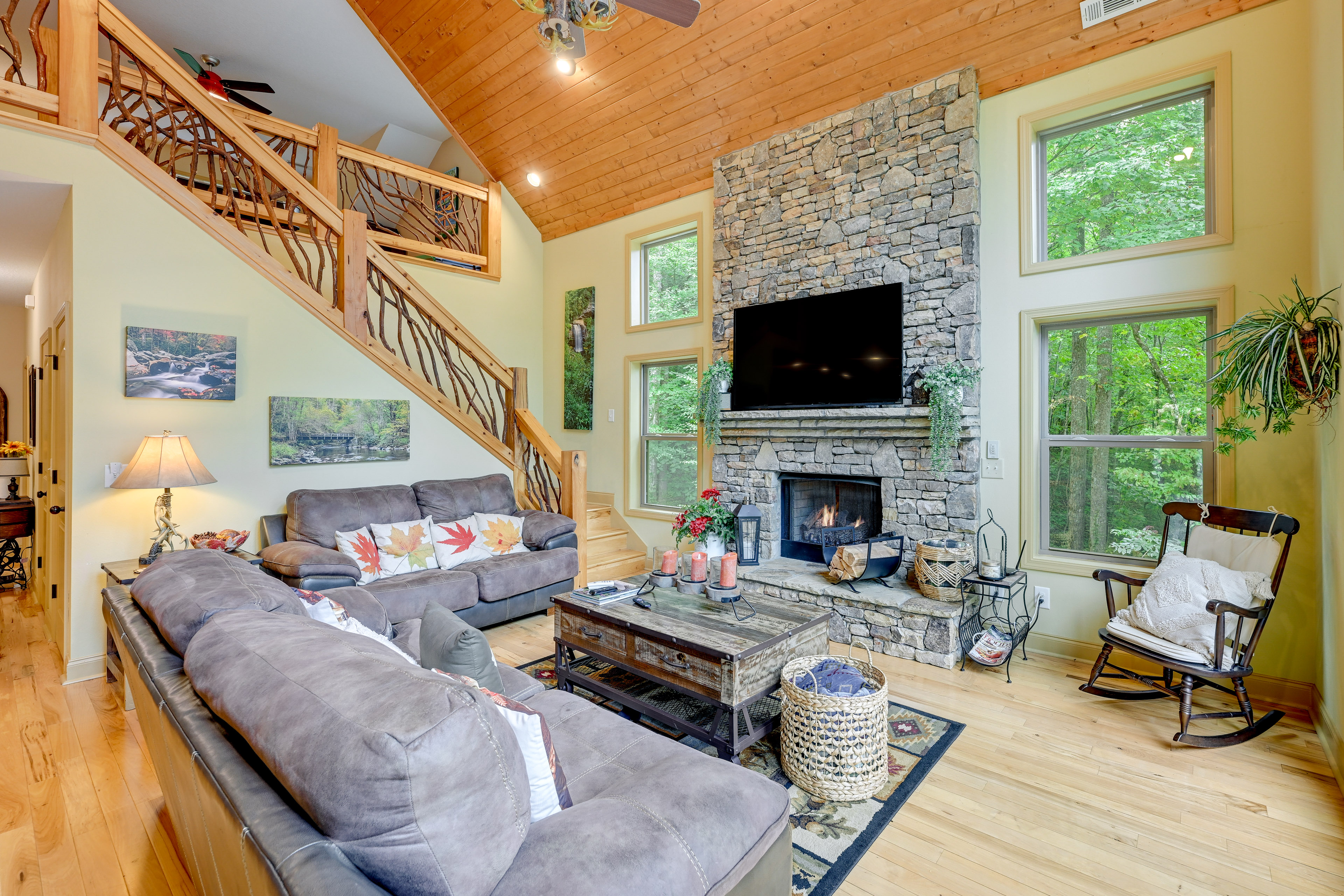 Property Image 2 - Bright Bryson City Cabin w/ Fire Pit & Hot Tubs!
